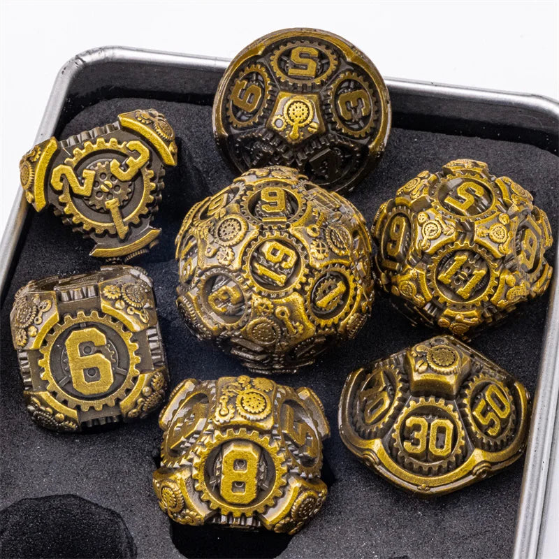 Full Set Dice for Dungeons and Dragons, Metal Dnd Dice Polyhedral Dice, RPG Dice, D&D Dice Gift D20 D12 D10 D8 D6 D4 Dice