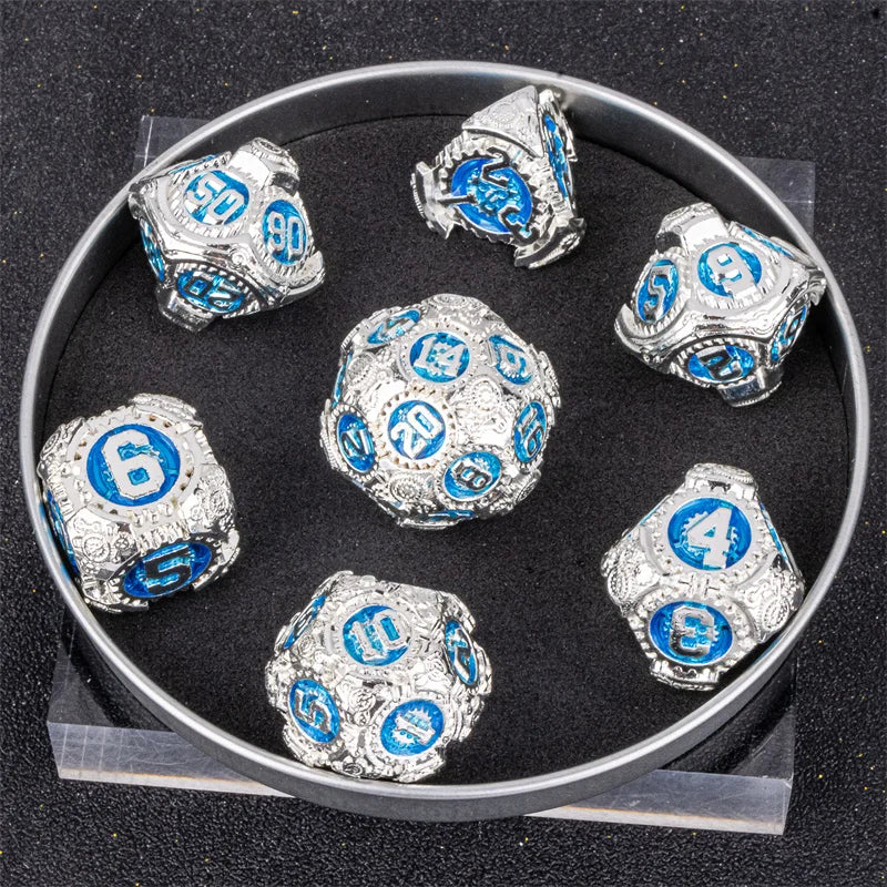 Full Set Dice for Dungeons and Dragons, Metal Dnd Dice Polyhedral Dice, RPG Dice, D&D Dice Gift D20 D12 D10 D8 D6 D4 Dice