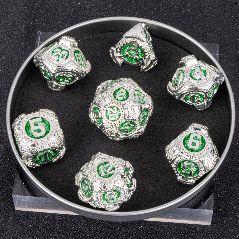 Full Set Dice for Dungeons and Dragons, Metal Dnd Dice Polyhedral Dice, RPG Dice, D&D Dice Gift D20 D12 D10 D8 D6 D4 Dice