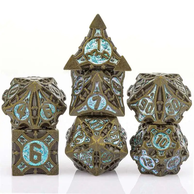 Full Set Dice for Dungeons and Dragons, Metal Dnd Dice Polyhedral Dice, RPG Dice, D&D Dice Gift D20 D12 D10 D8 D6 D4 Dice