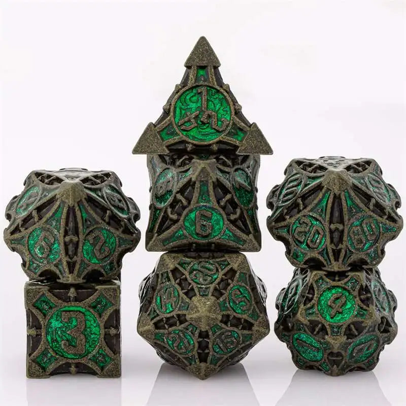 Full Set Dice for Dungeons and Dragons, Metal Dnd Dice Polyhedral Dice, RPG Dice, D&D Dice Gift D20 D12 D10 D8 D6 D4 Dice