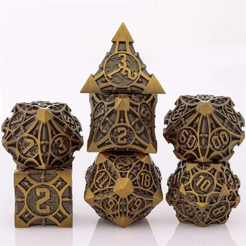 Full Set Dice for Dungeons and Dragons, Metal Dnd Dice Polyhedral Dice, RPG Dice, D&D Dice Gift D20 D12 D10 D8 D6 D4 Dice