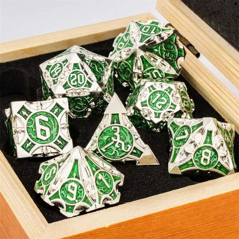 Full Set Dice for Dungeons and Dragons, Metal Dnd Dice Polyhedral Dice, RPG Dice, D&D Dice Gift D20 D12 D10 D8 D6 D4 Dice