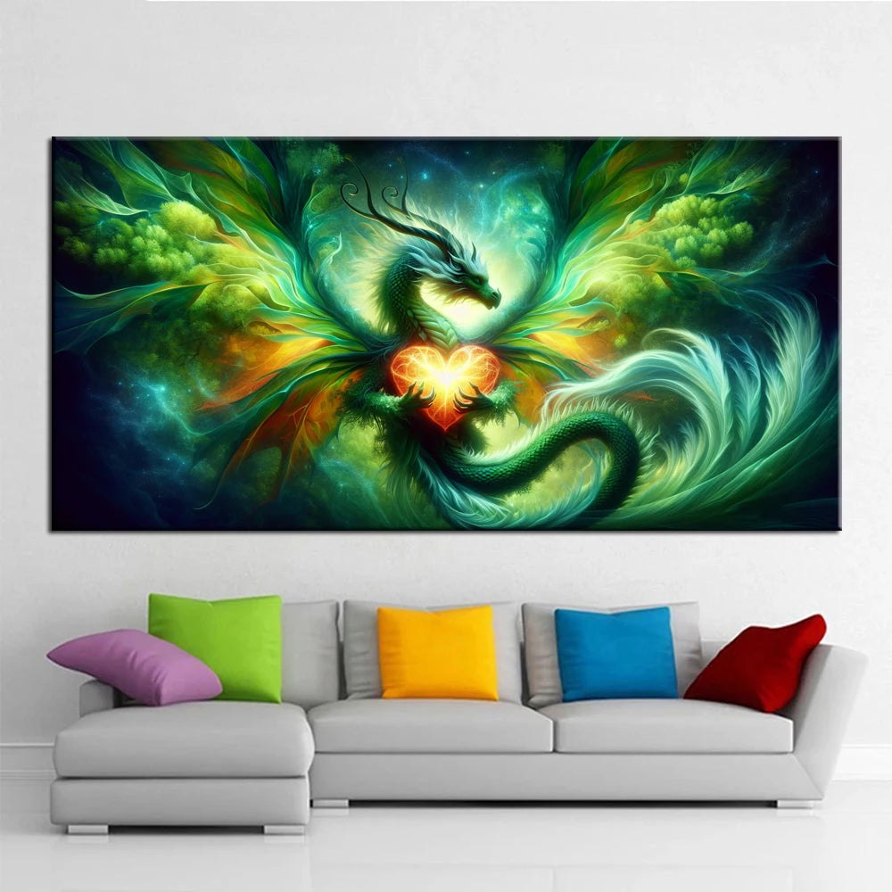 Full Square/Round Drill 5D DIY Diamond Painting Green Dragon Diamond Embroidery Cross Stitch Home Decor