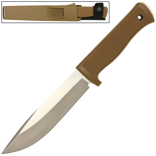 Full Tang Clip Point Tactical Knife Tan