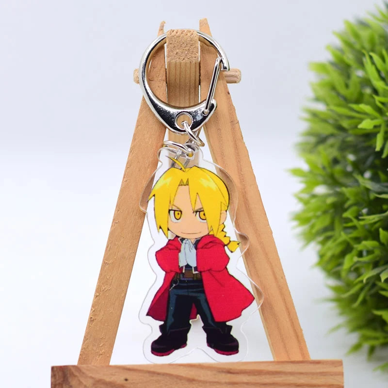 Fullmetal Alchemist Keychain 9 Styles Arcylic Cartoon Figures Keyrings Anime Accessories