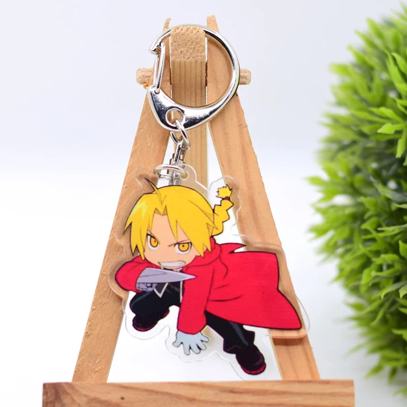 Fullmetal Alchemist Keychain 9 Styles Arcylic Cartoon Figures Keyrings Anime Accessories