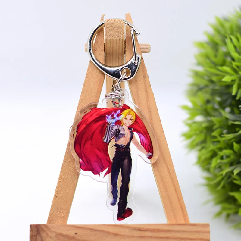 Fullmetal Alchemist Keychain 9 Styles Arcylic Cartoon Figures Keyrings Anime Accessories