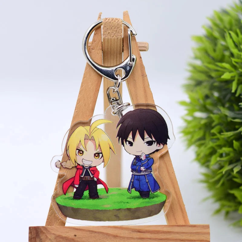 Fullmetal Alchemist Keychain 9 Styles Arcylic Cartoon Figures Keyrings Anime Accessories