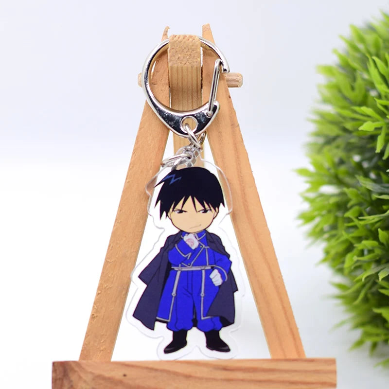 Fullmetal Alchemist Keychain 9 Styles Arcylic Cartoon Figures Keyrings Anime Accessories