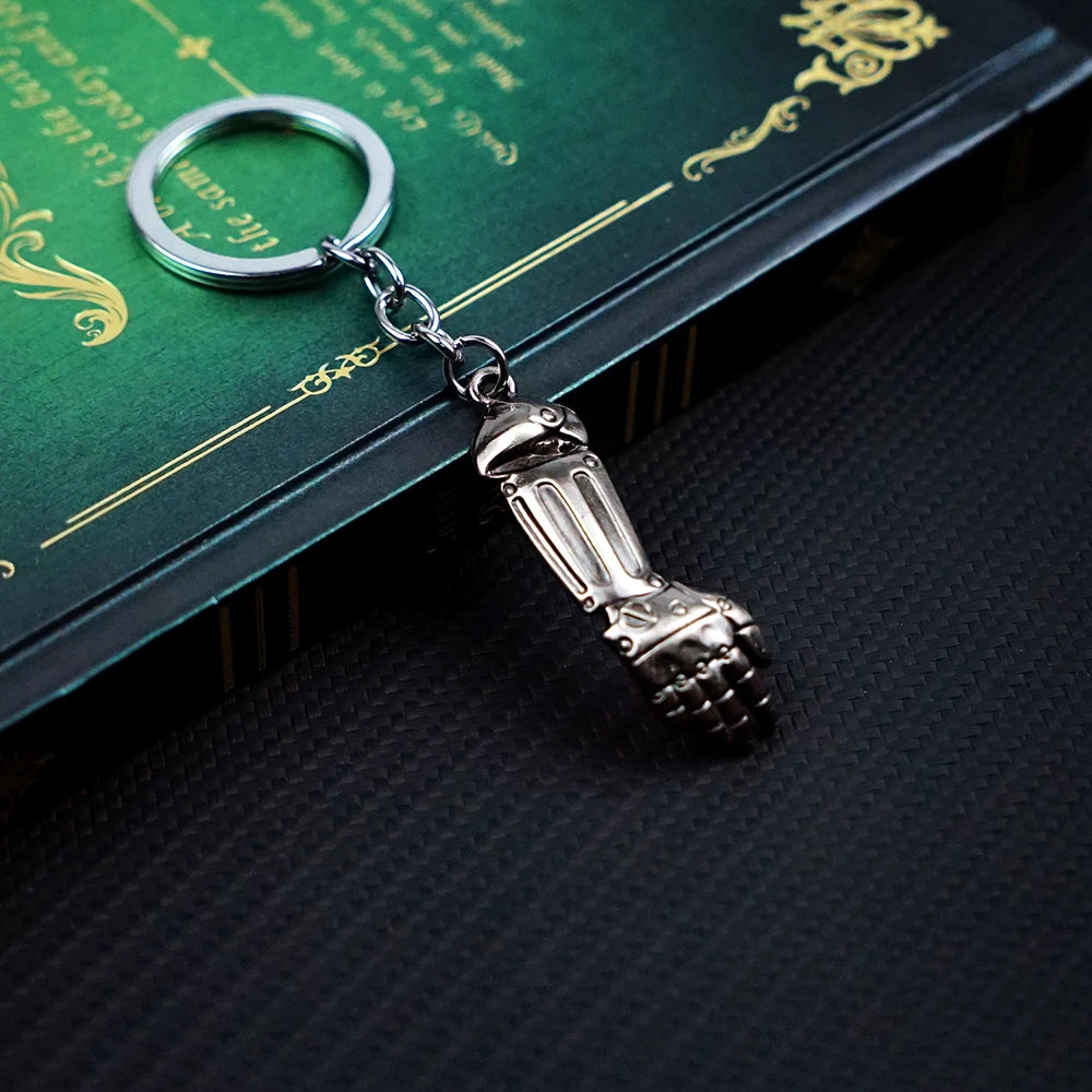 Fullmetal Alchemist Keychain Edward Metal Arm Keyring Keychains for Men Anime Accessories Car Key Ring Pendant llaveros