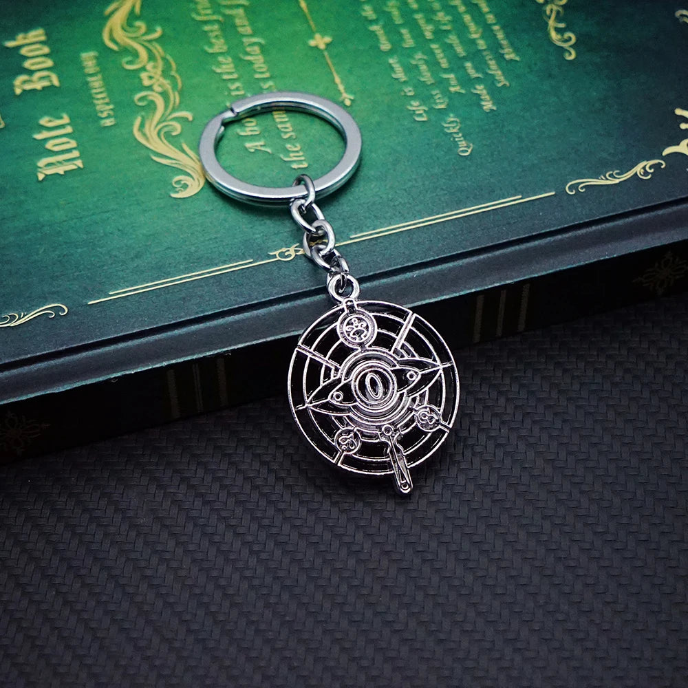 Fullmetal Alchemist Keychain Magic Circle Key Chain Keyring Fashion Keychains for Men Women Game Accessories Car Key Ring