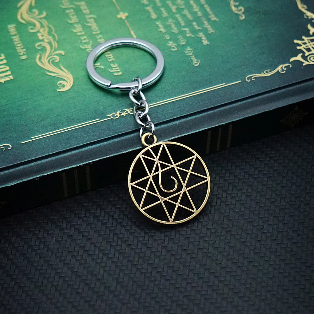 Fullmetal Alchemist Keychain Magic Circle Key Chain Keyring Fashion Keychains for Men Women Game Accessories Car Key Ring