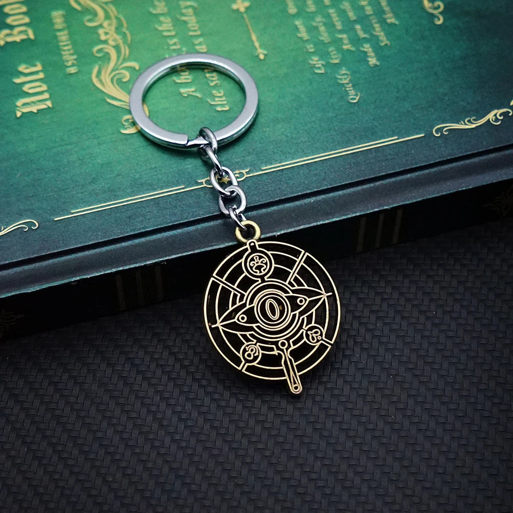 Fullmetal Alchemist Keychain Magic Circle Key Chain Keyring Fashion Keychains for Men Women Game Accessories Car Key Ring