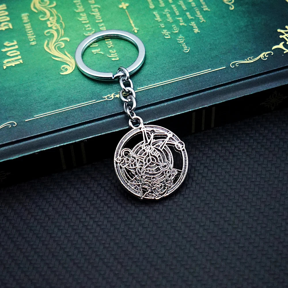 Fullmetal Alchemist Keychain Magic Circle Key Chain Keyring Fashion Keychains for Men Women Game Accessories Car Key Ring