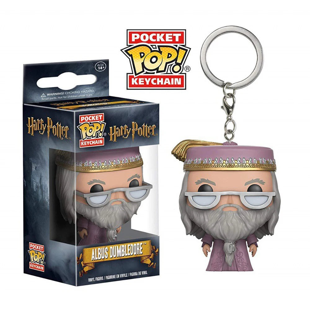 FUNKO Pocket Keychain Harry Potter Hermione Dumbledore Fantasy Adventure Movie Peripherals Backpack Pendant Keychain Xmas Gift