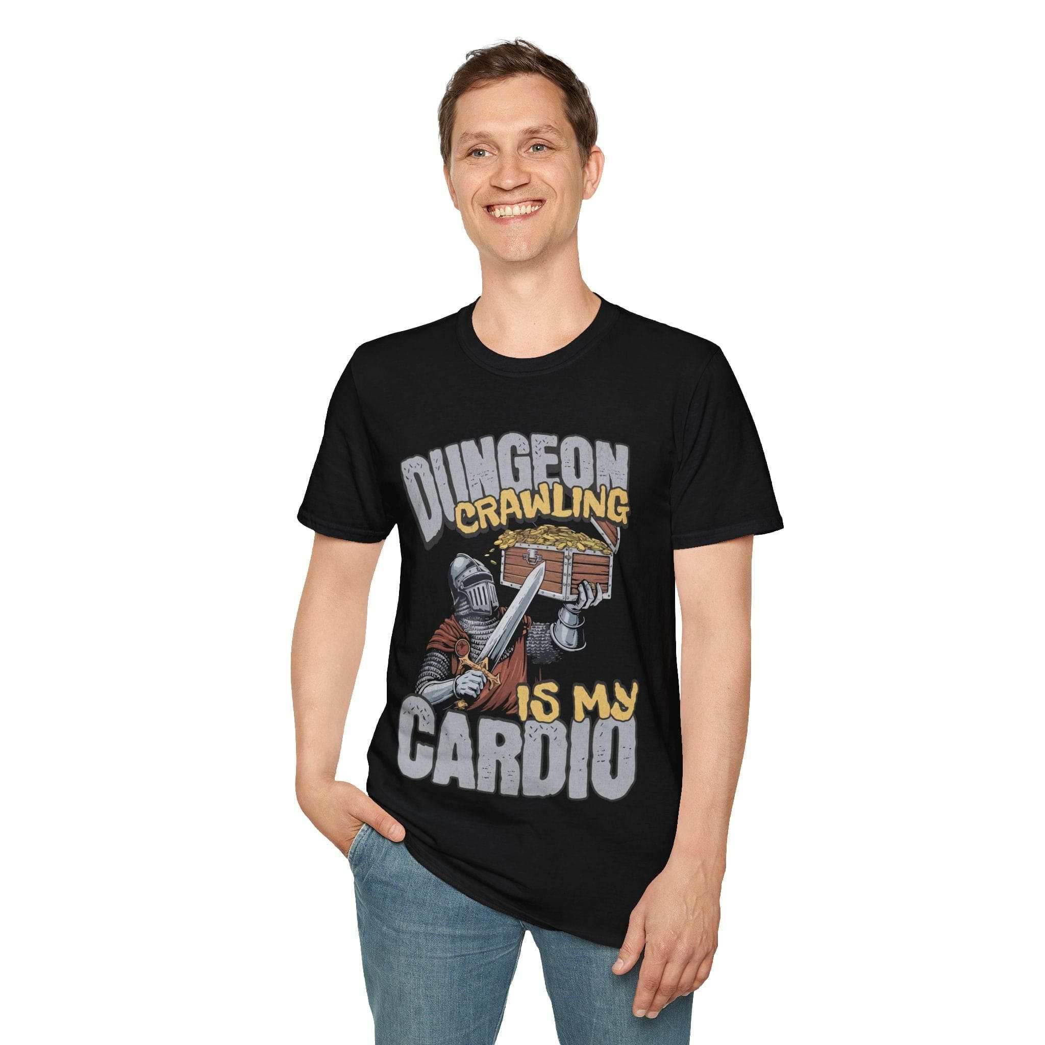 Funny DnD Shirt - Dungeon Crawling is My Cardio - Black / S