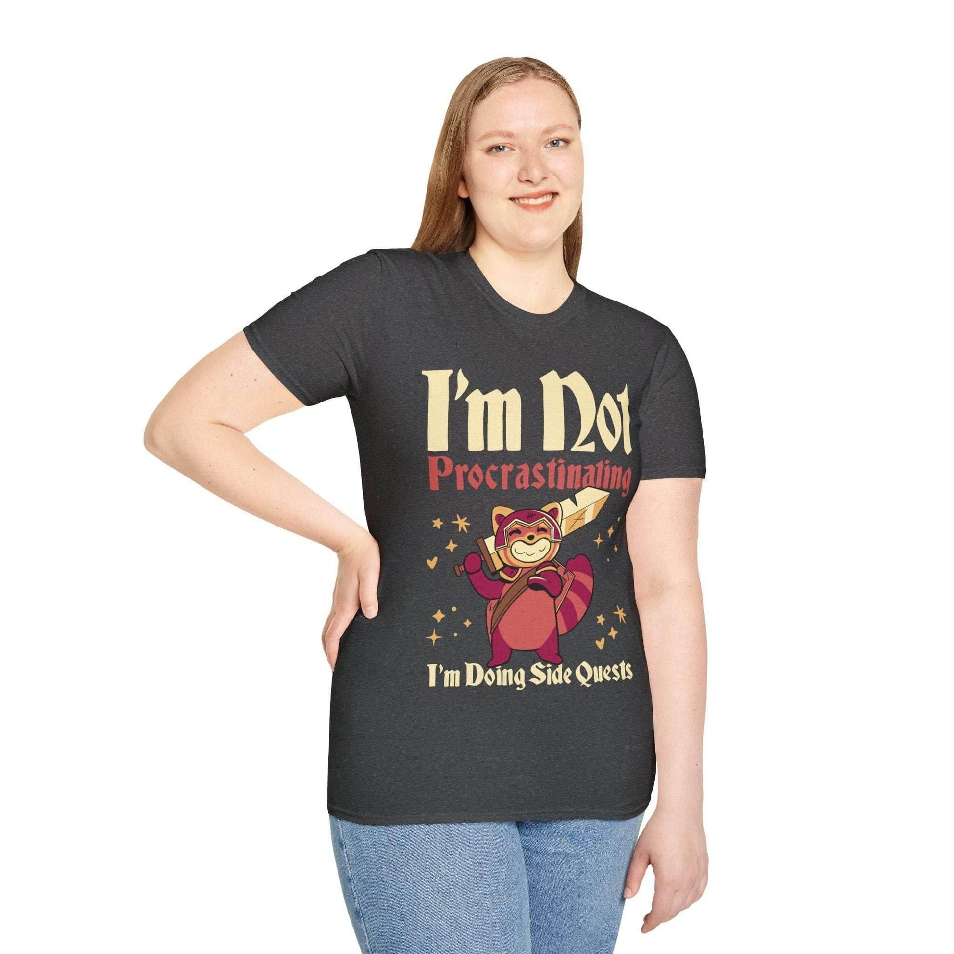 Funny DND Shirt - I'm Not Procrastinating I'm Doing Side Quests - Black / S
