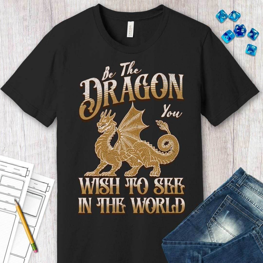 Funny Dragon Shirt - Be The Dragon You Wish To See In The World - Navy / S