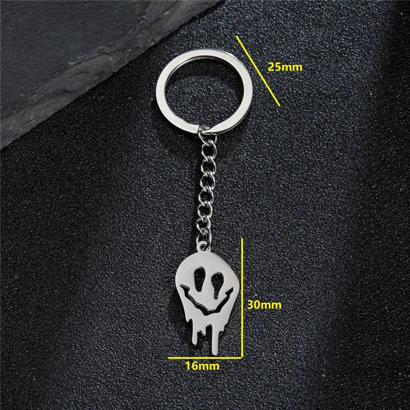 Funny Halloween Ghost Keychain Cartoon Skull Key Rings Gifts for Women Children Bag Keyring Pendant DIY Jewelry Accessories