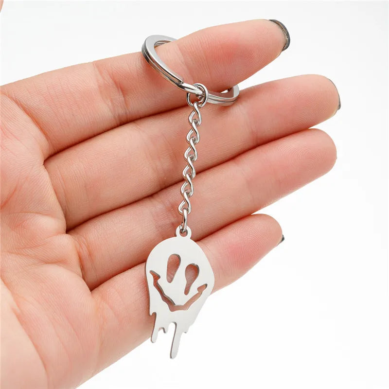 Funny Halloween Ghost Keychain Cartoon Skull Key Rings Gifts for Women Children Bag Keyring Pendant DIY Jewelry Accessories