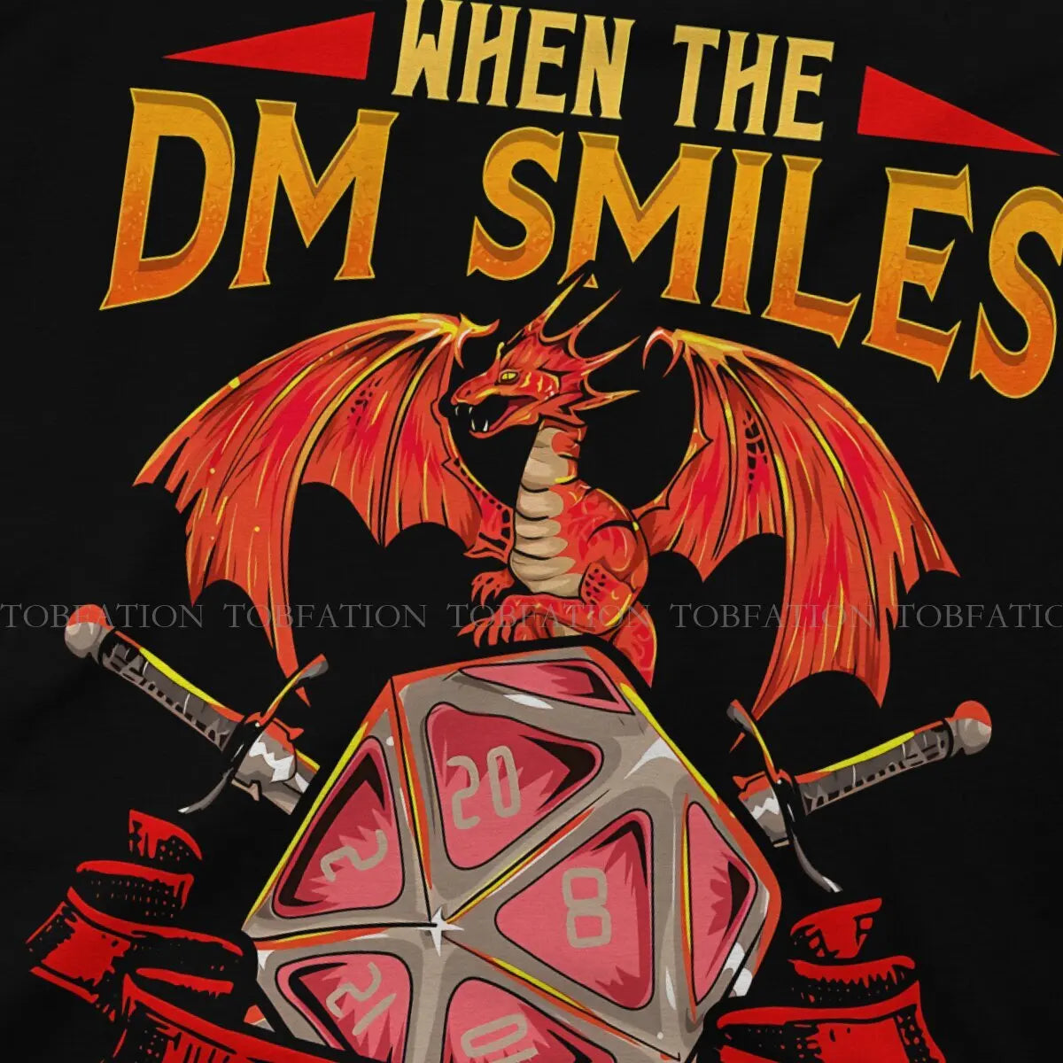 Funny When the DM Smiles It's Already Too Late DND Men T Shirt Cotton Graphic O-Neck Tee Shirt Harajuku Short Sleeve