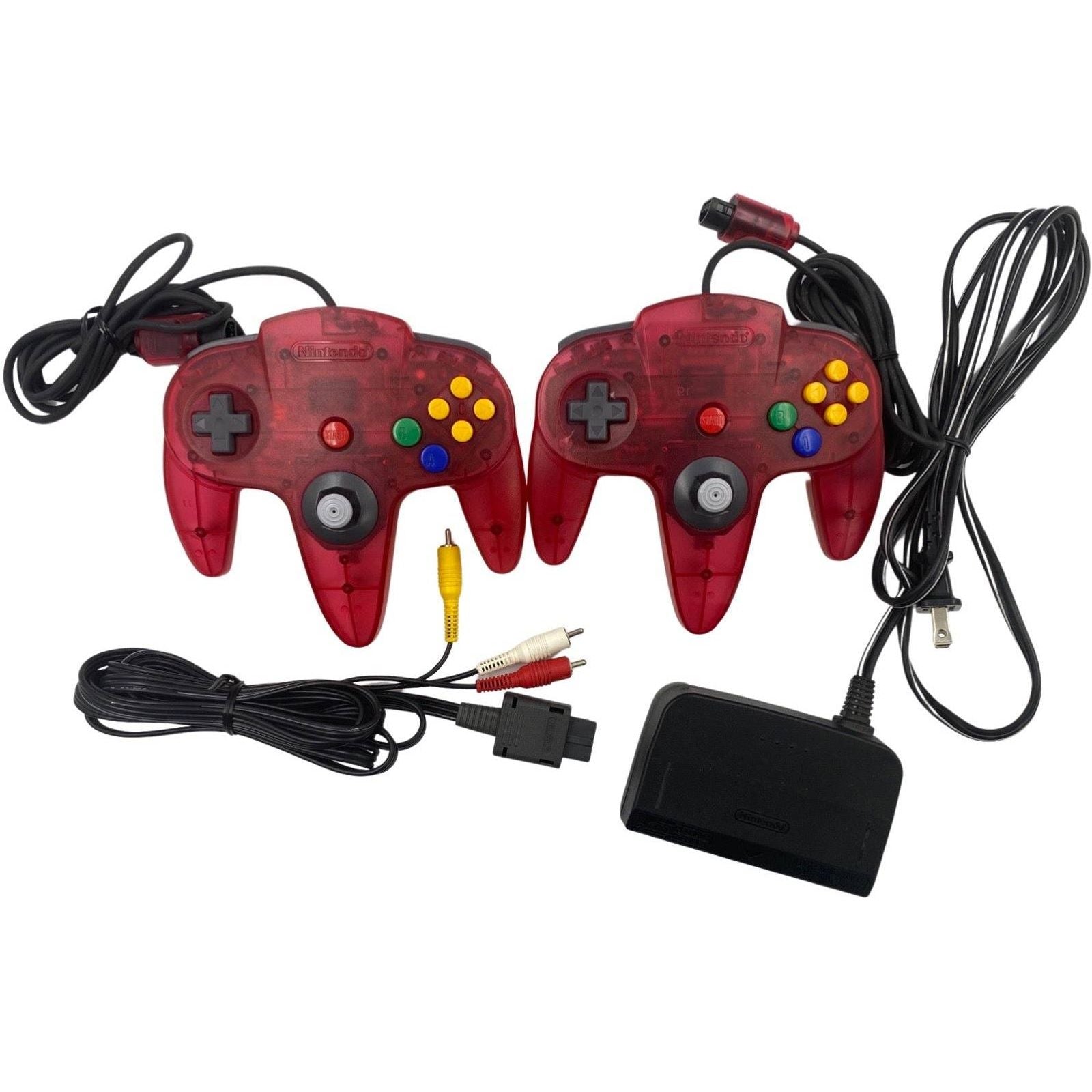 Funtastic Watermelon Red Nintendo 64 with Expansion Memory Pak & 2 Original Controllers