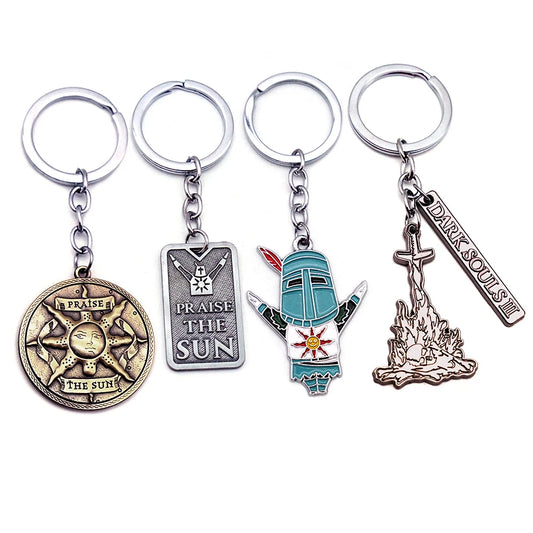 Game DARK SOULS Keychain Sun Knight Key Chain Men Keychains Accessories Car Key Ring llaveros