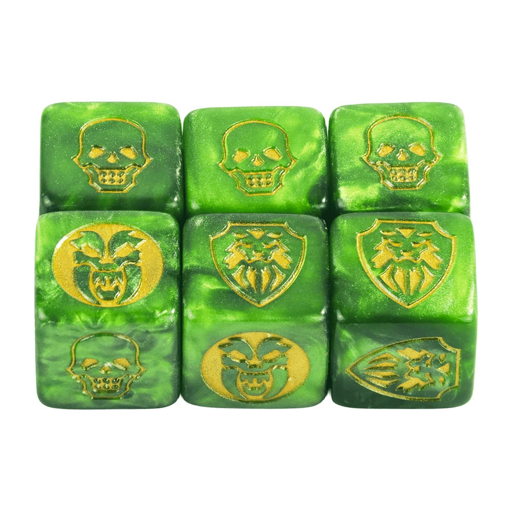 Game Dice 6pcs D6 Dice Transparent Marble Opaque Color for Board Game Table Game