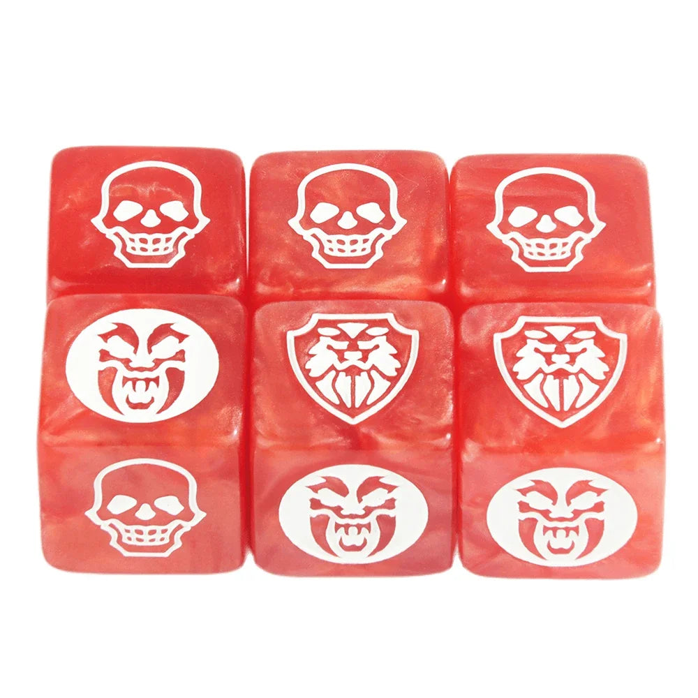 Game Dice 6pcs D6 Dice Transparent Marble Opaque Color for Board Game Table Game