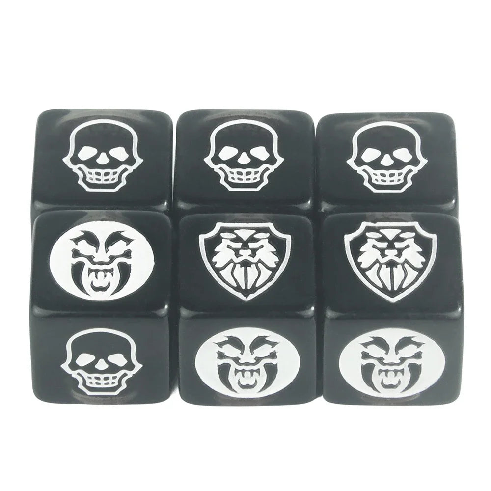 Game Dice 6pcs D6 Dice Transparent Marble Opaque Color for Board Game Table Game