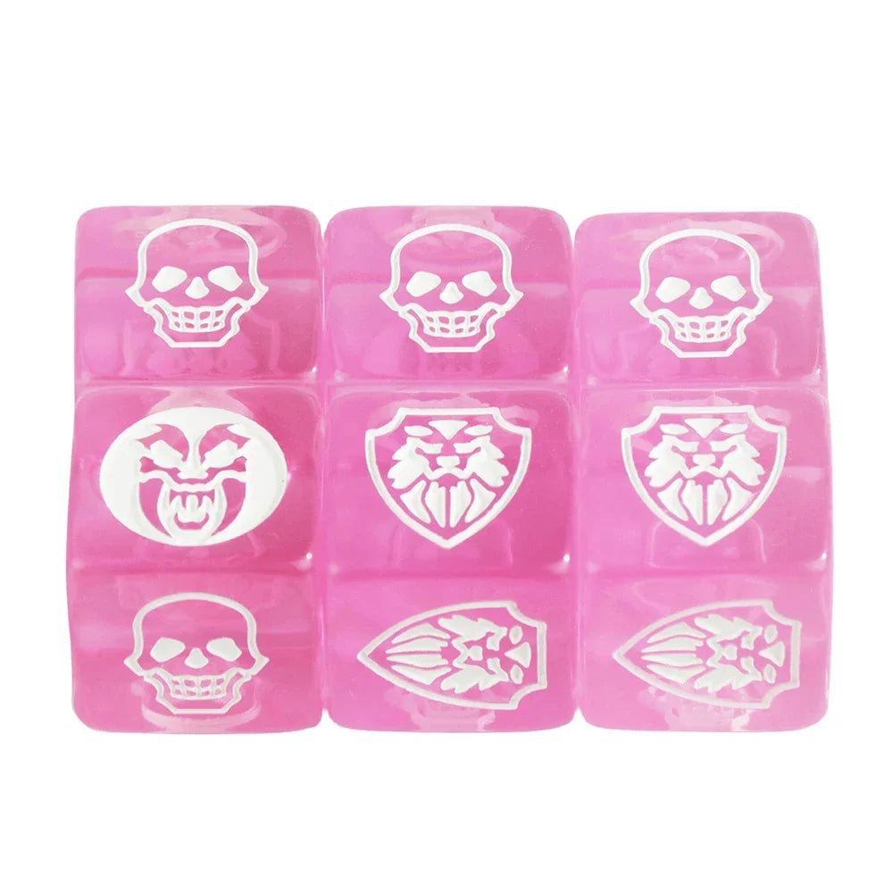 Game Dice 6pcs D6 Dice Transparent Marble Opaque Color for Board Game Table Game