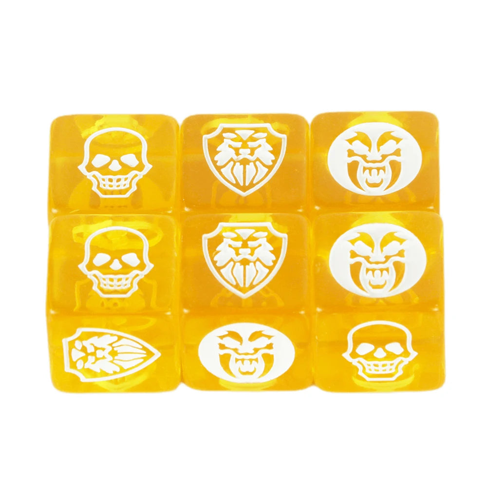 Game Dice 6pcs D6 Dice Transparent Marble Opaque Color for Board Game Table Game