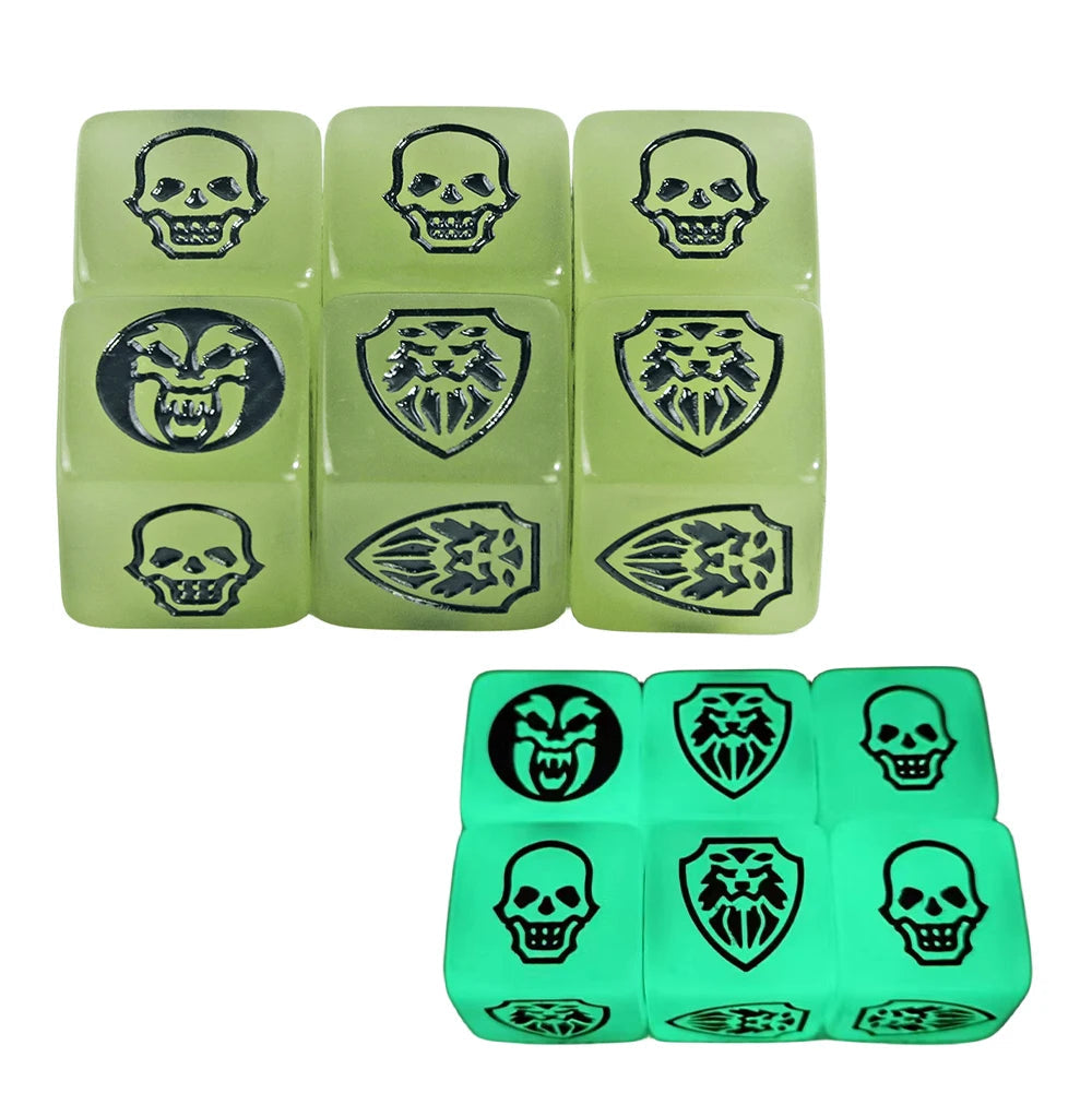 Game Dice 6pcs D6 Dice Transparent Marble Opaque Color for Board Game Table Game