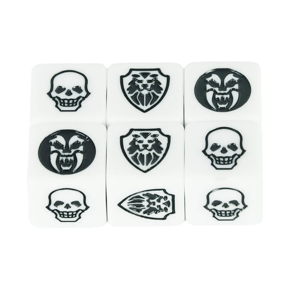 Game Dice 6pcs D6 Dice Transparent Marble Opaque Color for Board Game Table Game