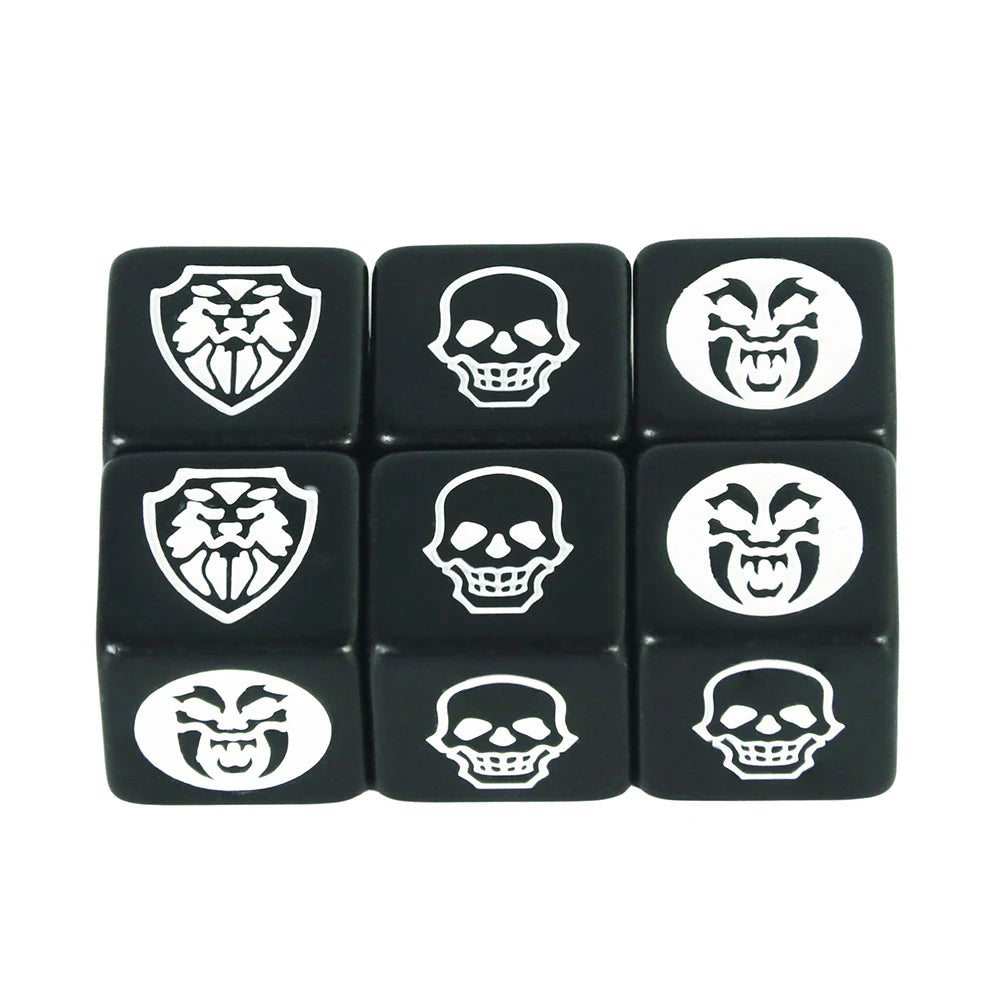 Game Dice 6pcs D6 Dice Transparent Marble Opaque Color for Board Game Table Game