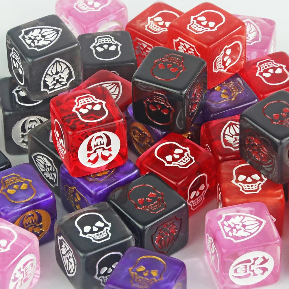 Game Dice 6pcs D6 Dice Transparent Marble Opaque Color for Board Game Table Game