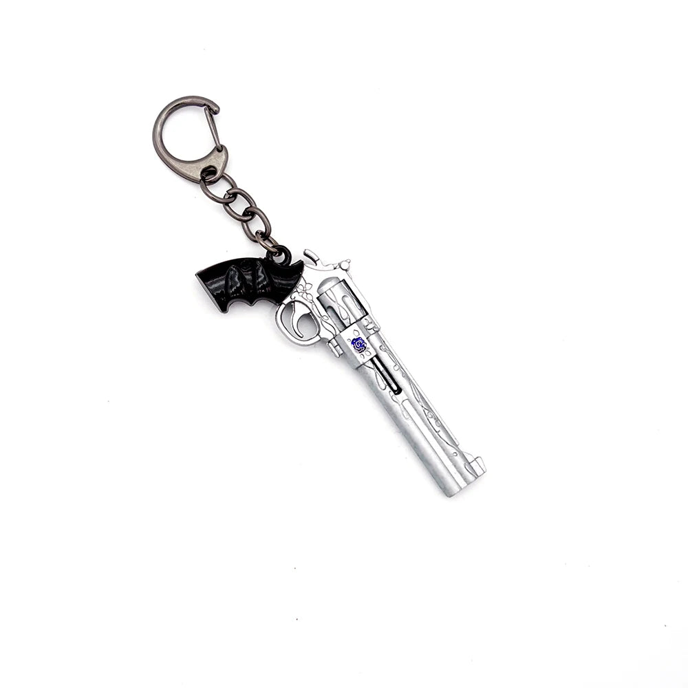 Game DMC Keychain Dante Sword Rebellion Awakening Keyring Nero Red Queen Keychains Revolver Ebony & White Ivory Car Key Ring