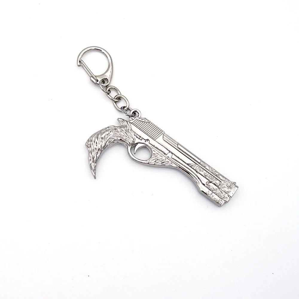 Game DMC Keychain Dante Sword Rebellion Awakening Keyring Nero Red Queen Keychains Revolver Ebony & White Ivory Car Key Ring