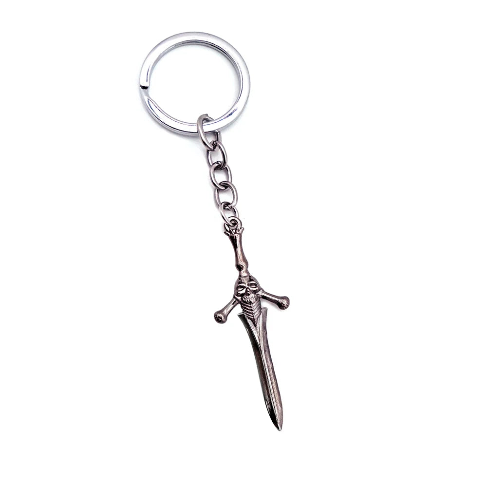 Game DMC Keychain Dante Sword Rebellion Awakening Keyring Nero Red Queen Keychains Revolver Ebony & White Ivory Car Key Ring