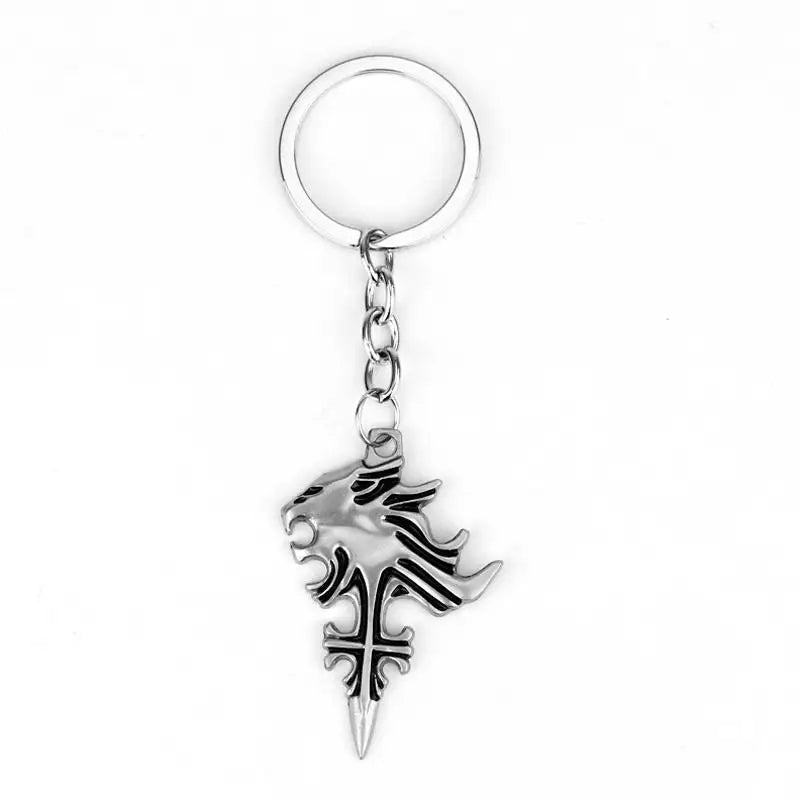 Game Final Fantasy 8 Keychain Wolf Head Logo Metal High Quality Key Ring for Women Gift Party Accessories Jewelry