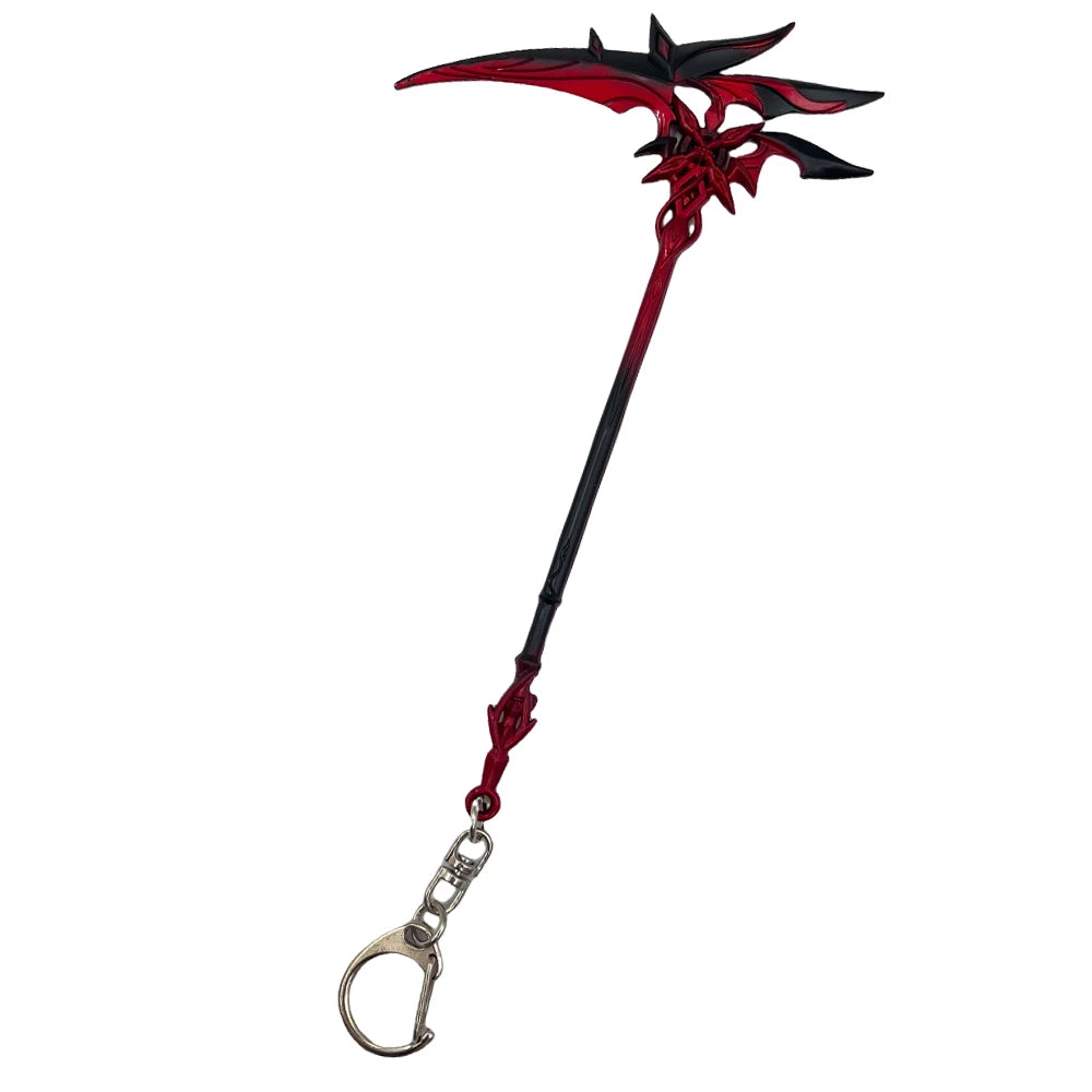 Game Genshin Impact The Knave Arlecchino Cosplay Keychain Crimson Moon's Semblance Weapon Model Keyring Key Chain Accessory Prop