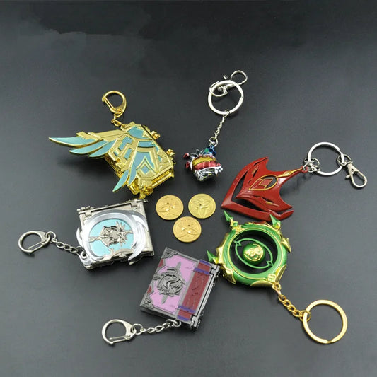 Game GS Impact Keychain Anime Cosplay Tartaglia Xiao Mask Pendant Keyring Alloy Key Chains Necklace Toy Jewelry Collections