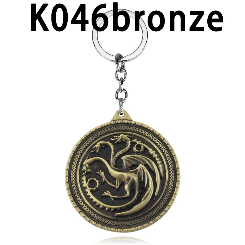 Game of Thrones Dragon Shape Toy Keychain Wolf Head Pendant Fashion Trend Bottle Opener Keyring for Fan Collectible Accessories