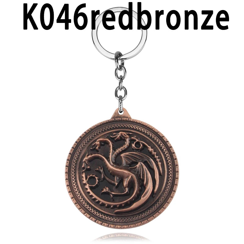 Game of Thrones Dragon Shape Toy Keychain Wolf Head Pendant Fashion Trend Bottle Opener Keyring for Fan Collectible Accessories