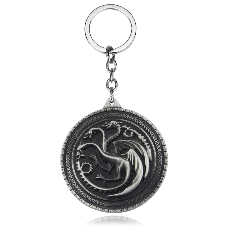 Game of Thrones Dragon Shape Toy Keychain Wolf Head Pendant Fashion Trend Bottle Opener Keyring for Fan Collectible Accessories