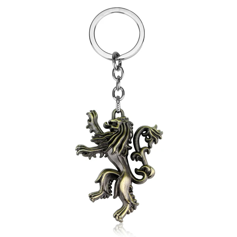 Game of Thrones Dragon Shape Toy Keychain Wolf Head Pendant Fashion Trend Bottle Opener Keyring for Fan Collectible Accessories