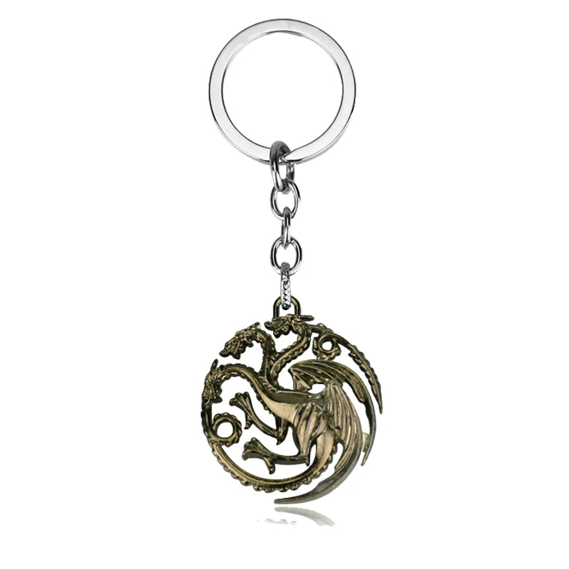 Game of Thrones Dragon Shape Toy Keychain Wolf Head Pendant Fashion Trend Bottle Opener Keyring for Fan Collectible Accessories