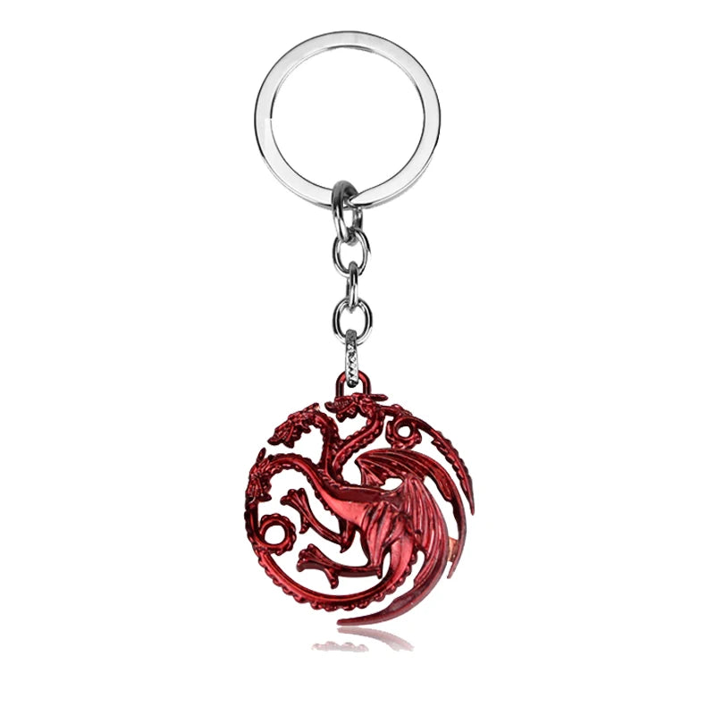 Game of Thrones Dragon Shape Toy Keychain Wolf Head Pendant Fashion Trend Bottle Opener Keyring for Fan Collectible Accessories