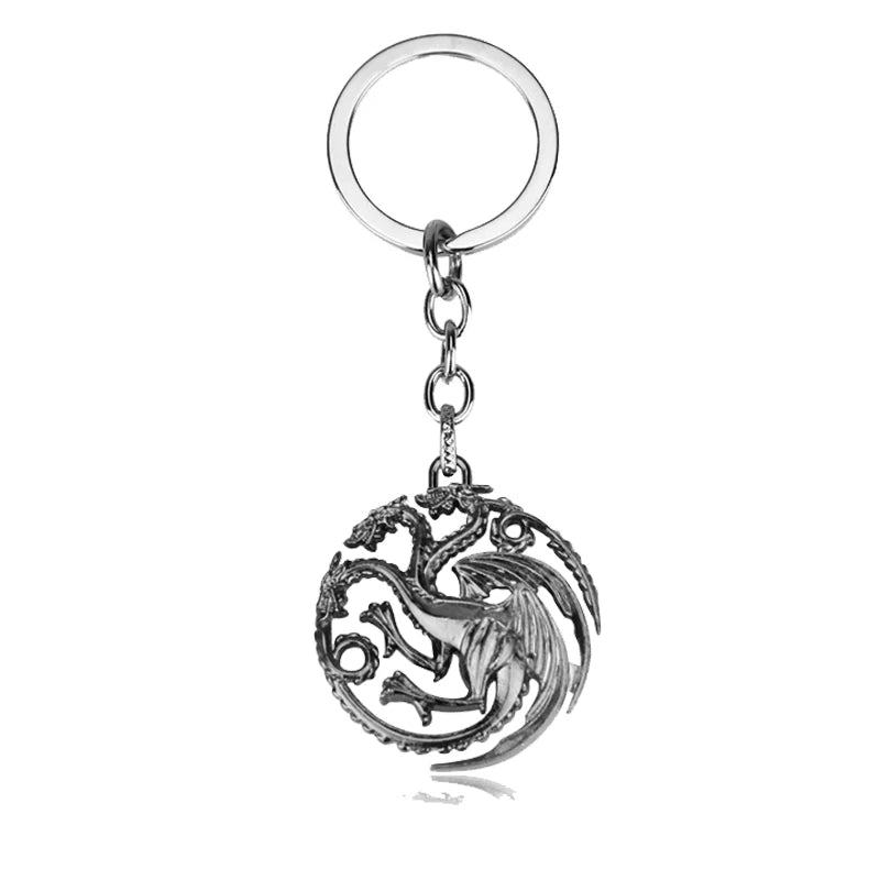 Game of Thrones Dragon Shape Toy Keychain Wolf Head Pendant Fashion Trend Bottle Opener Keyring for Fan Collectible Accessories